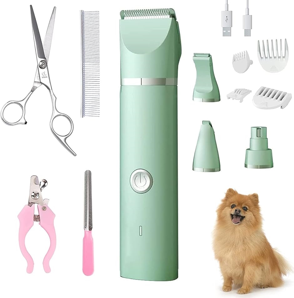 互換品】 犬 猫 ペット用バリカン 充電式 コードレス 4種類刃ヘッド