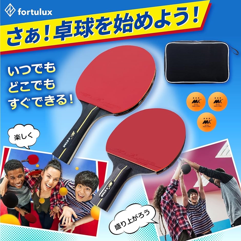 卓球 ラケット セット 2本 ネット ケース ボール 初心者 どこでも ペン 