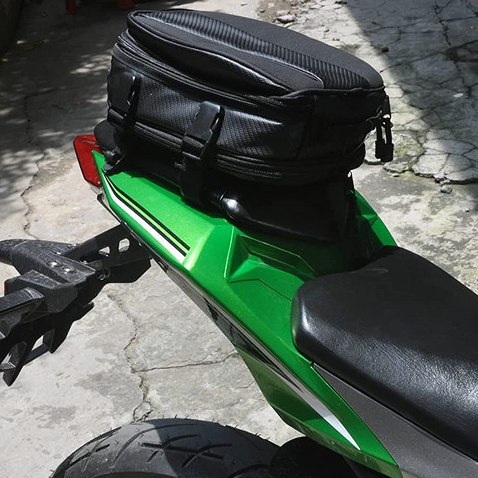 バイク シートバッグ リア キャリア バック ブラック 黒 収納拡張 大容量 雨カバー付き｜zebrand-shop｜02