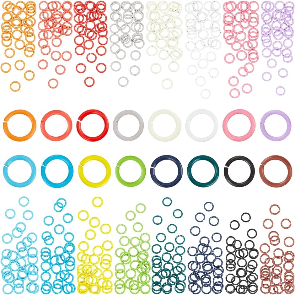 PandaHall �ۃJ�� �J���[ 480�� 16�F �ۊ� �}���J�� 8mm �����O ��b�p�[�c ����Z�b�g( �J���t��)