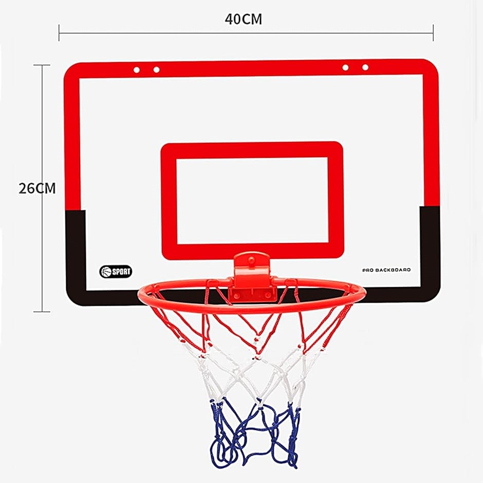 バスケットゴール バスケットリング ネット ボード 壁掛け シュート練習 ボール ミニサイズ( 赤x黒40cm,  40x26cm)｜zebrand-shop｜07