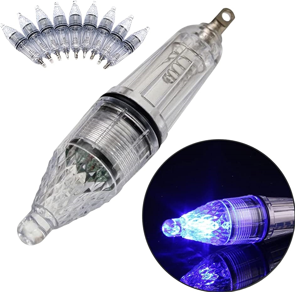 集魚灯 水中ライト LED 水中ledライト イカ釣り 夜釣り 海釣り 電池式(ブルー・8本)｜zebrand-shop
