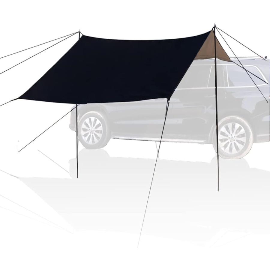 カーサイドタープ 天幕 車連結テント カーサイドオーニング 軽自動車 MDM( M-290CMx190CM,  ワンサイズ)｜zebrand-shop
