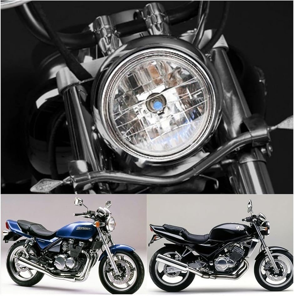 zrx400角目ヘッドライト クリアステー付き - メルカリ