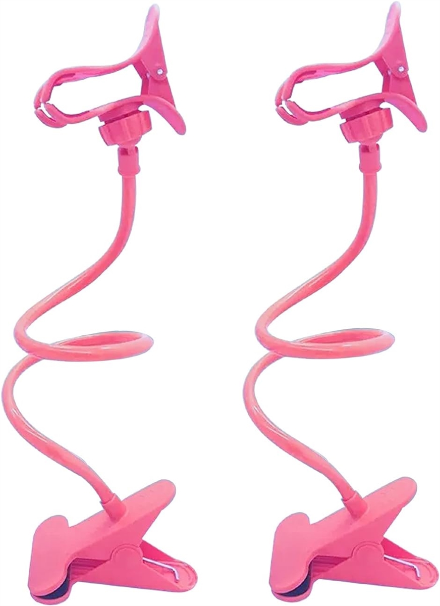 スマホ ホルダー スタンド フレキシブル アーム クッション クリップ式 360度回転( Pink,  2個)｜zebrand-shop