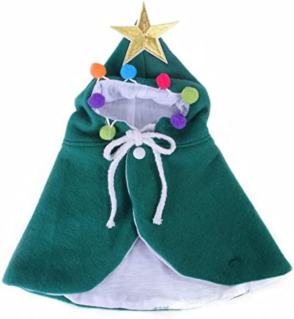 ペット服 クリスマス 猫 犬 かわいい 帽子 クリスマス服 グリーン、Lサイズ MDM( L)