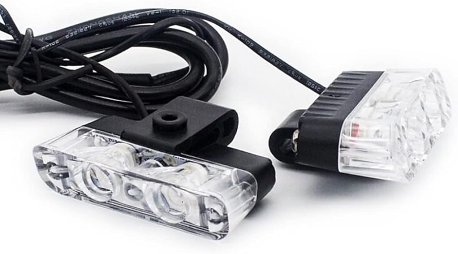 LED ストロボ フラッシュ ライト 12V 車用 キット スイッチ付き 爆光 高輝度 ストロボライト 2連 x 8灯( アンバー)｜zebrand-shop｜03