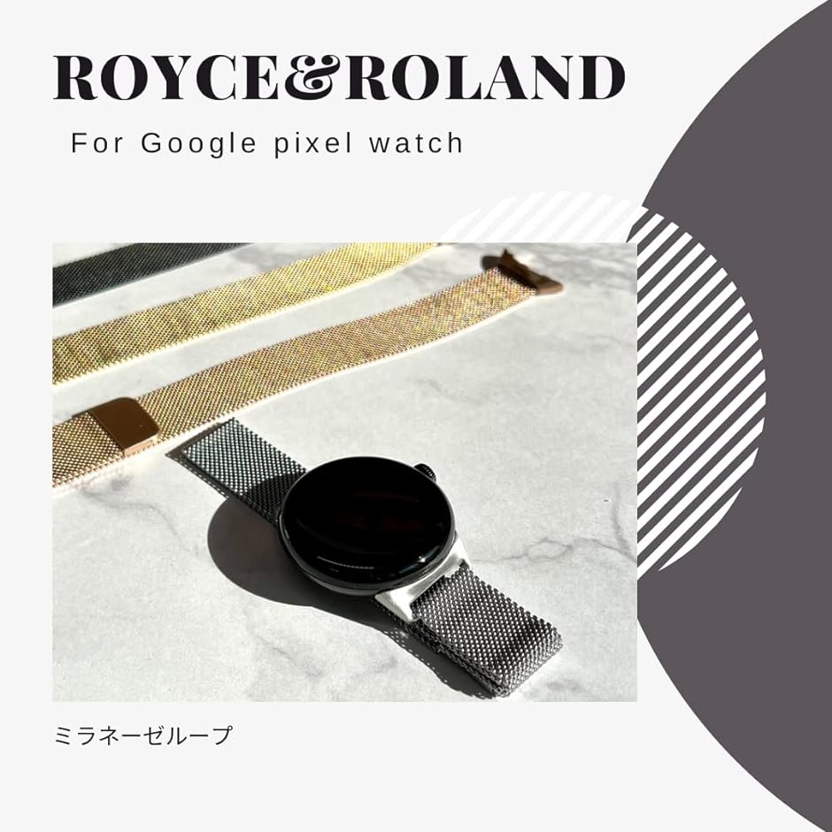 Google Pixel Watch 専用 ミラネーゼ ステンレス製 バンド ベルト