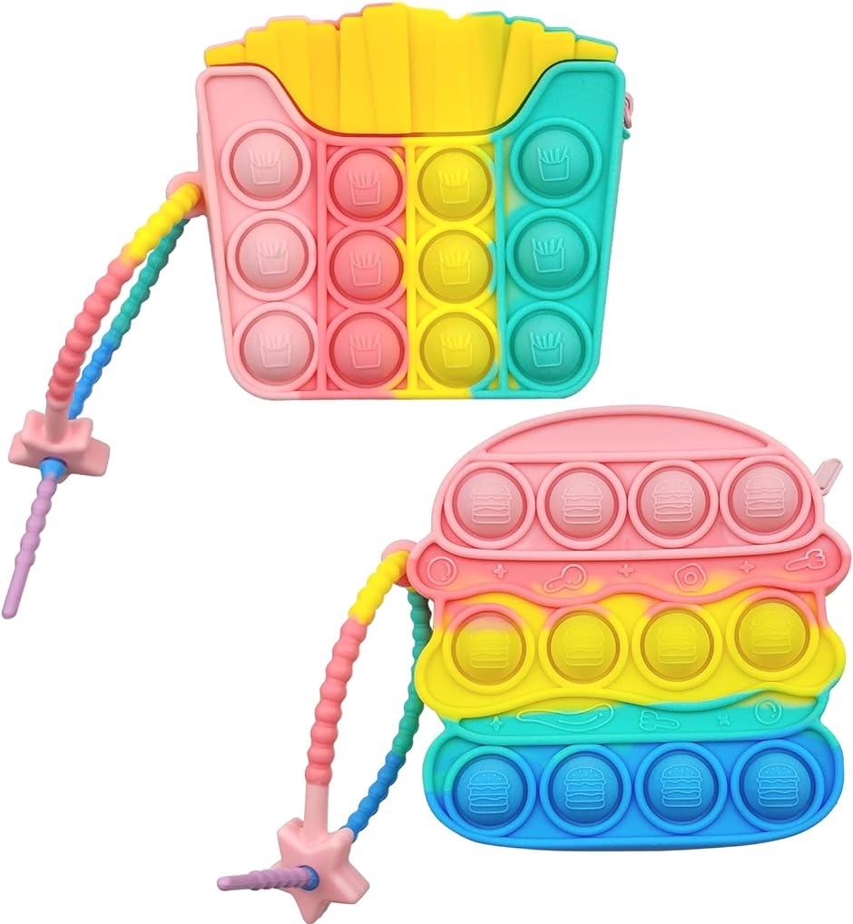 Yahoo! Yahoo!ショッピング(ヤフー ショッピング)プッシュポップ バッグ ポーチ 小銭入れ スクイーズ玩具 フライドポテト＆ハンバーガー
