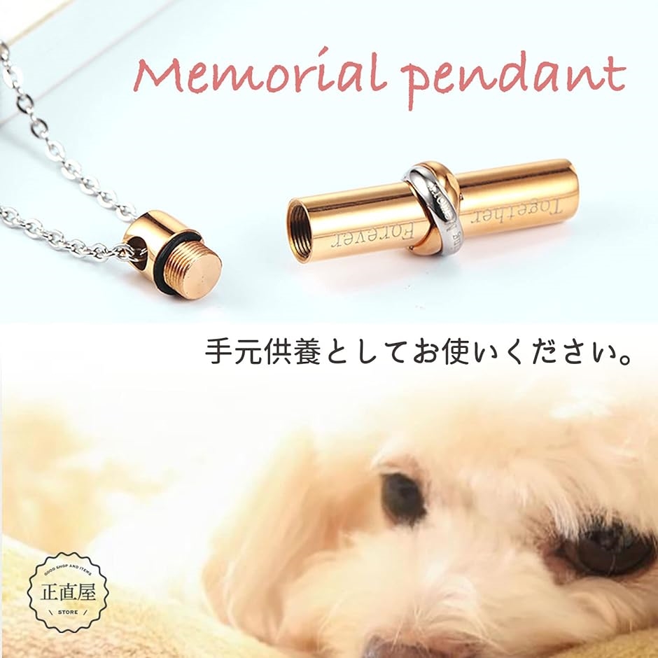 メモリアル ペンダント 遺骨 入れ ペット 犬 猫 手元供養 ネックレス( ゴールド)｜zebrand-shop｜03