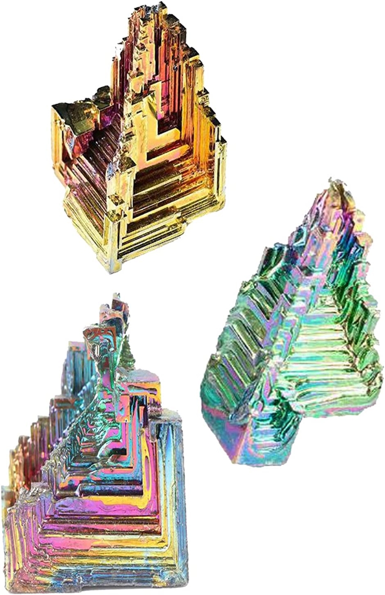 ビスマス 人工結晶 鉱石 3個セット 金属鉱物 標本研究( 20g) : ゼ