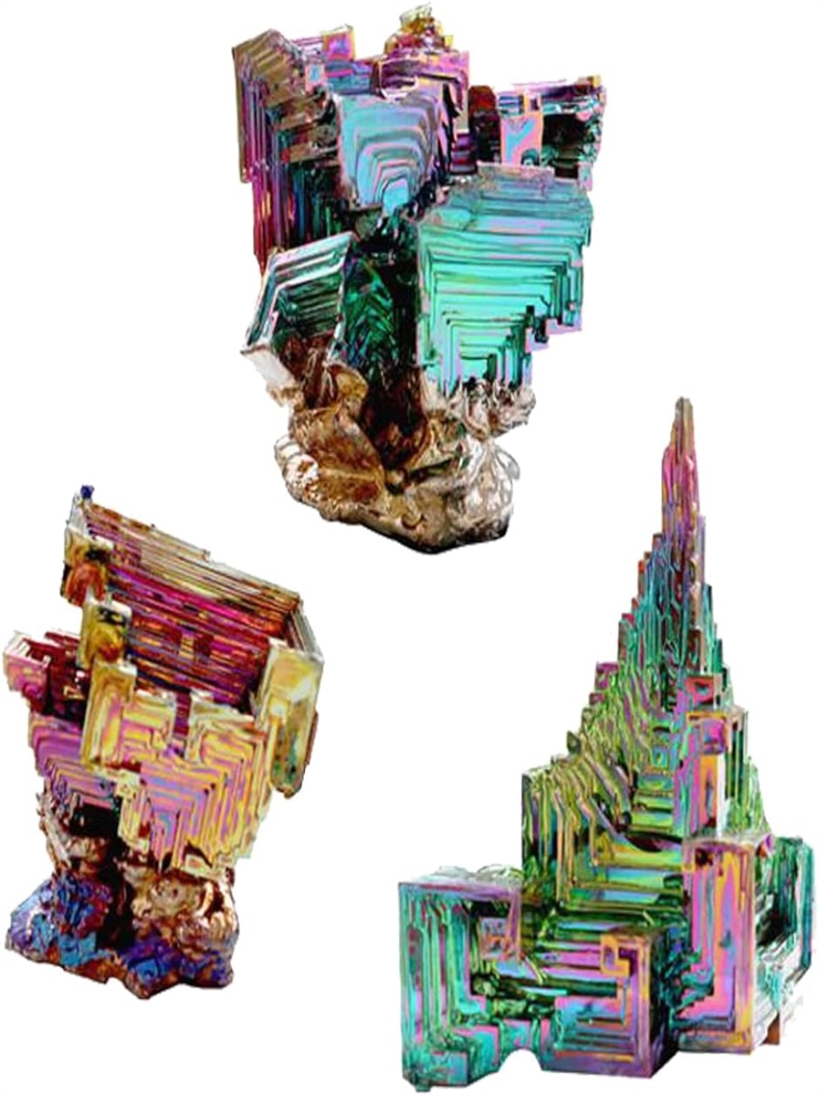 ビスマス 人工結晶 鉱石 3個セット 金属鉱物 標本研究( 30g) : ゼ