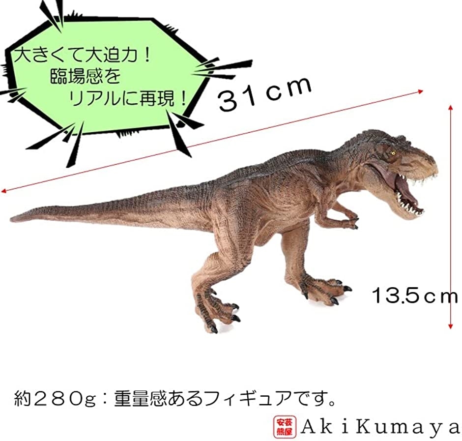 30cm級 恐竜 ティラノサウルス フィギュア 両足自立 PVC 口開閉 MDM( ブラウン)｜zebrand-shop｜05