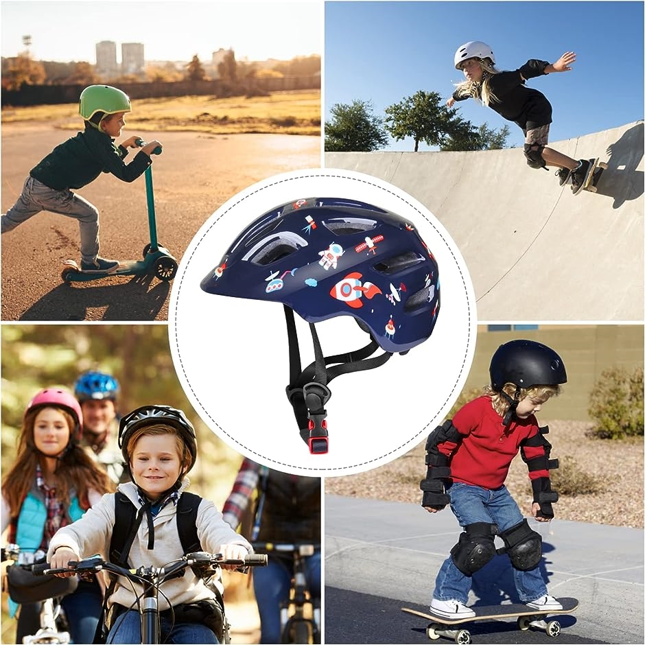 子供用ヘルメット キッズヘルメット 自転車ヘルメット 幼児 児童用 2歳-8歳向け MDM( ネイビー-宇宙飛行士,  S（52-56cm）)｜zebrand-shop｜07