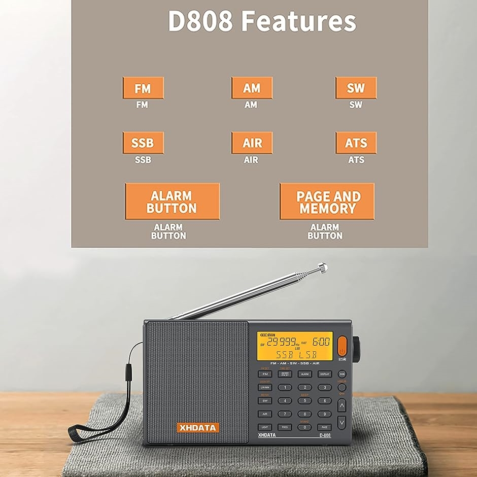 D-808 ポケットラジオ FM AM SW LW エアバンド SSB BCL DSP RDS ポータブルラジオ 日本語説明書付き MDM :  2b2h60j0v1 : ゼブランドショップ - 通販 - Yahoo!ショッピング