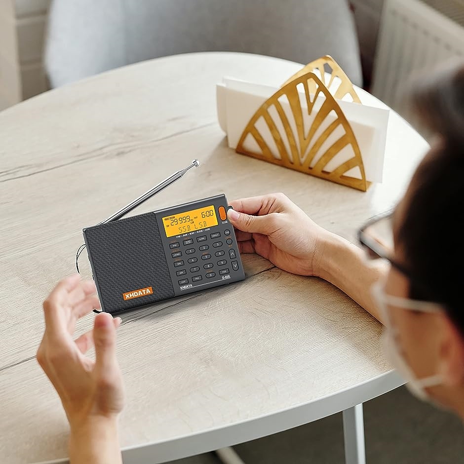 D-808 ポケットラジオ FM AM SW LW エアバンド SSB BCL DSP RDS ポータブルラジオ 日本語説明書付き MDM ...