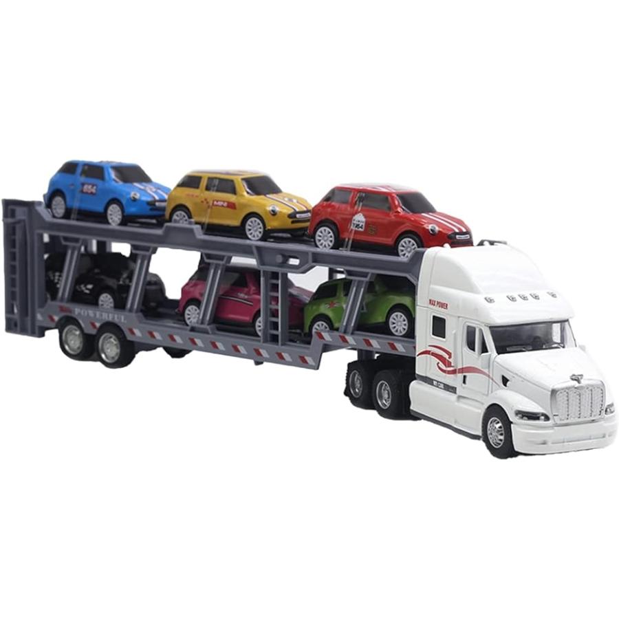 トレーラー おもちゃ 玩具 大きい ミニカー 大型 大きめ 48 トラック 合金 ホワイト MDM( 白)