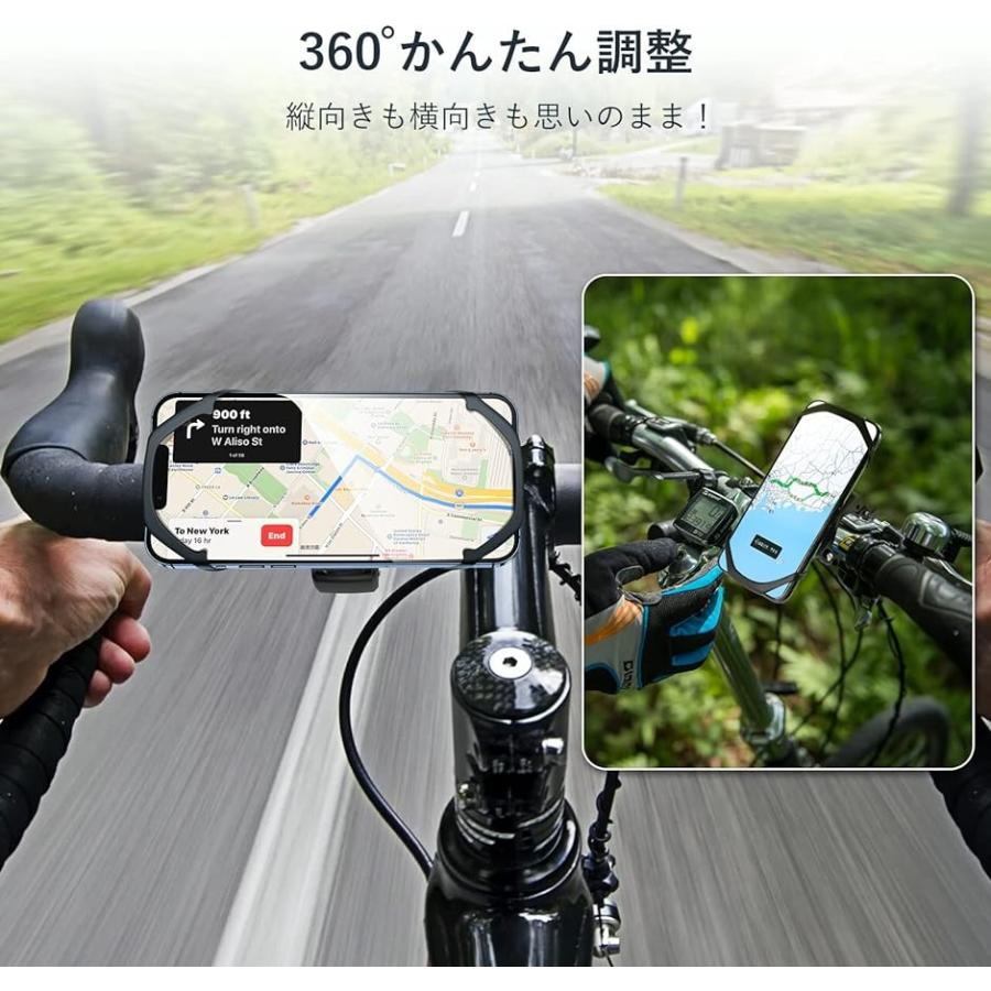 自転車 スマホホルダー 日本語説明書付携帯電話マウント ハンドル 取付簡単 360度回転 ガタガタしない オートバイク スクーター｜zebrand-shop｜04