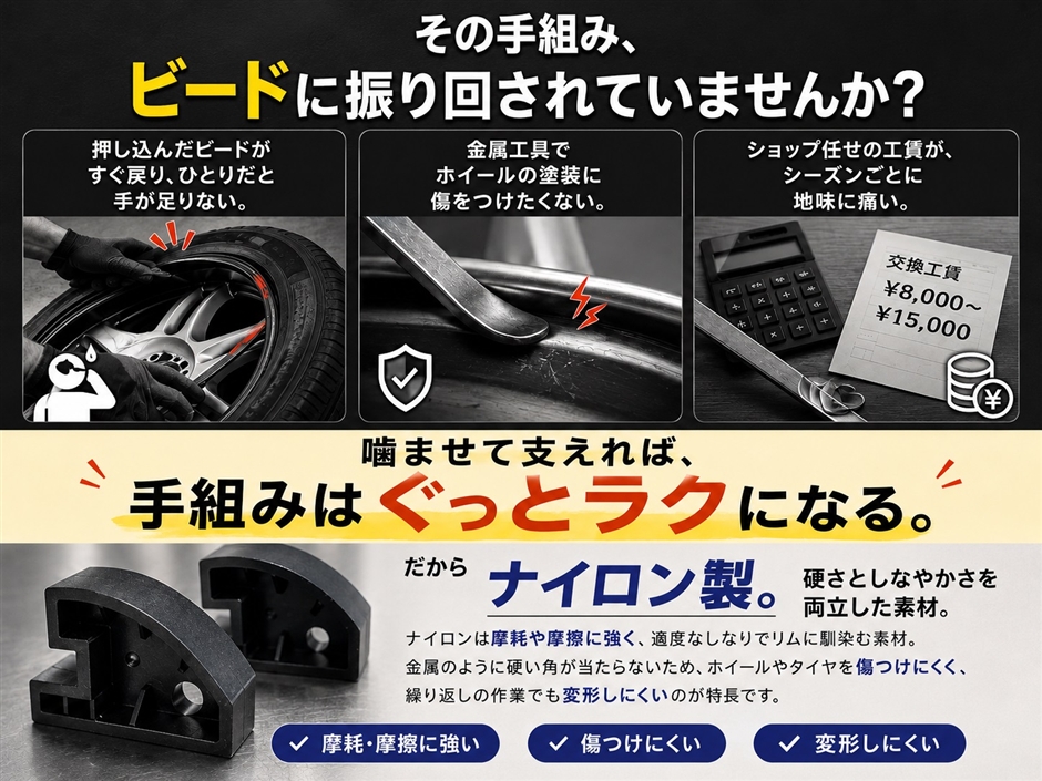 ビードヘルパー タイヤ交換 タイヤチェンジャー ナイロン製 ビード