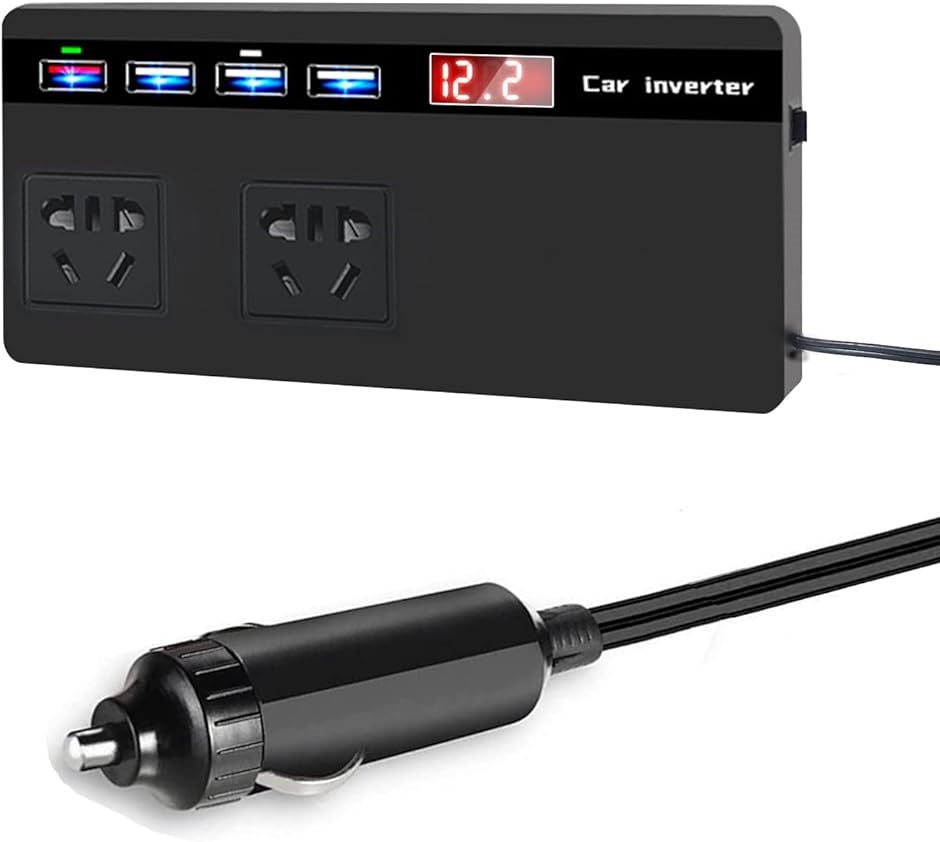 スーパーセール ランキング上位のプレゼント 200Wカーパワーインバーター DC12V AC110V USB コンバータ シガーソケット x4 Black 200W utubyo.11joho.biz utubyo.11joho.biz