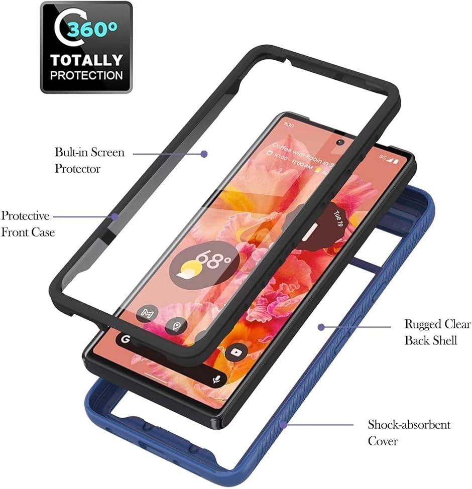 互換品】Google Pixel 7 スマホケース 7用 カバー 両面強化ガラス+TPU