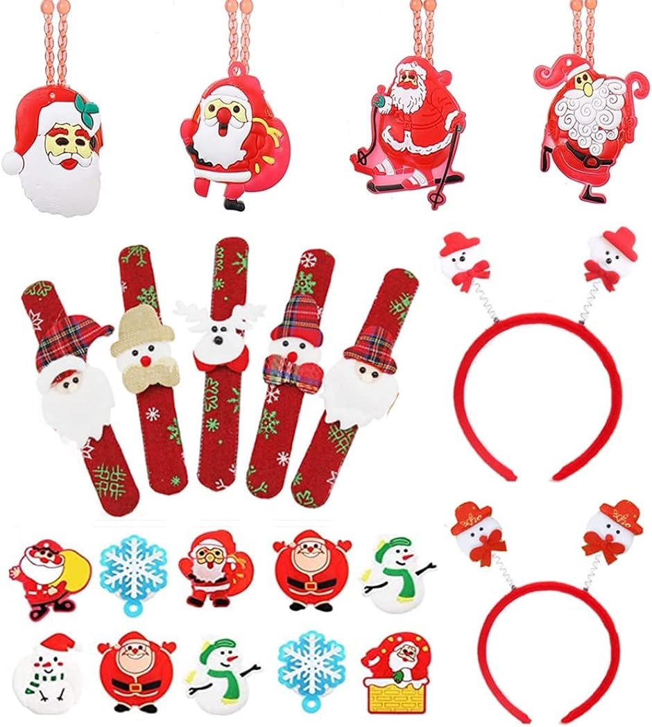 クリスマス おもちゃ 発光指輪 発光ネックレス ヘアバンド カチューシャ 可愛い ヘアアクセサリー クリスマス飾り( ワンサイズ)