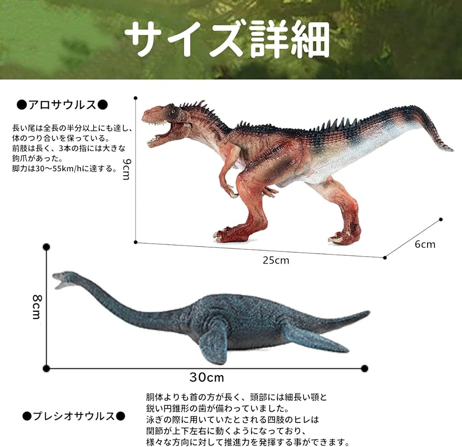 恐竜 フィギュア セット アロサウルス プレシオサウルス 海