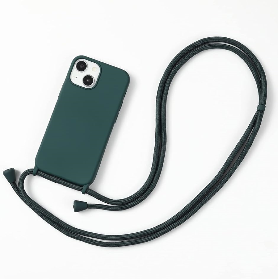 Apple iPhoneケース ショルダー カバー ストラップ付き 紐付き 肩掛け 13( グリーン,  iPhone 13 mini)｜zebrand-shop