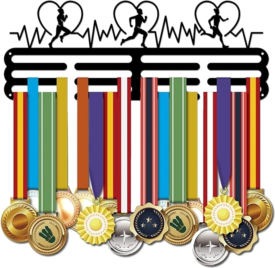 ランニングメダルホルダー メダルディスプレイハンガー スポーツメダルホルダー アイアン マラソン ディスプレイラック( ランニング#2)