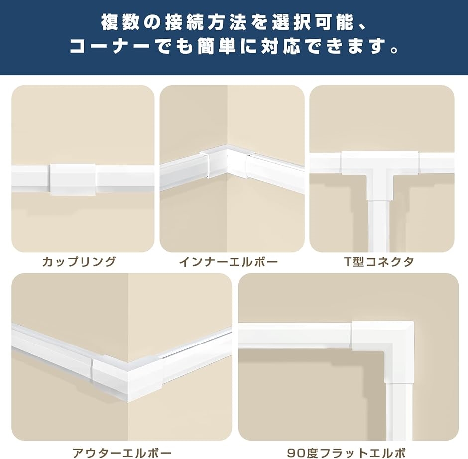 配線カバー 配線モール 配線隠しカバー コードプロテクター 40x MDM