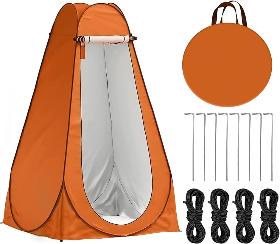 着替えテント ワンタッチ 一人用 プライベートテント ポップアップテント 収納袋付き 120 x 195cm( オレンジ,  1人)｜zebrand-shop