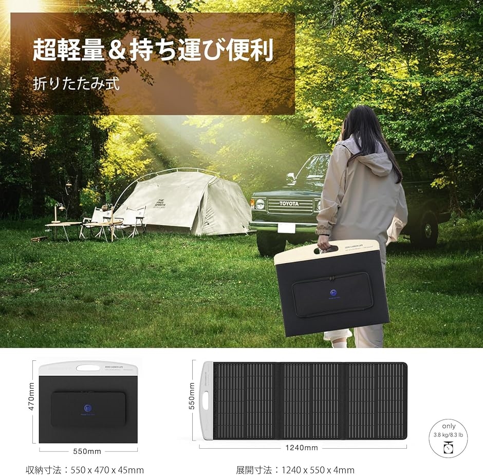 ソーラーパネル 100W 折りたたみ式 ソーラーチャージャー 太陽光