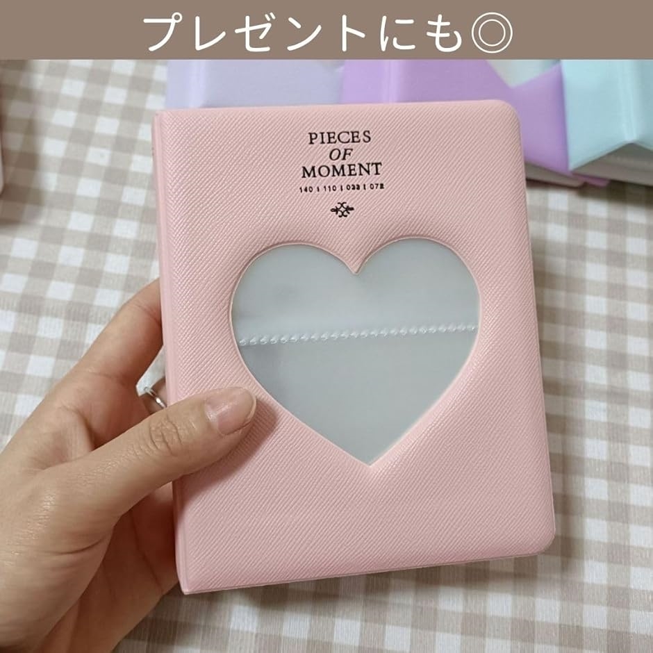 64枚 大容量 チェキ帳 可愛い 持ち運び フォトアルバム 横向き 推し活