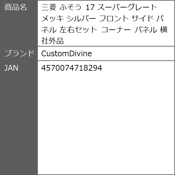 三菱 ふそう 17 スーパーグレート メッキ シルバー フロント サイド パネル 左右セット コーナー 横 社外品｜zebrand-shop｜09