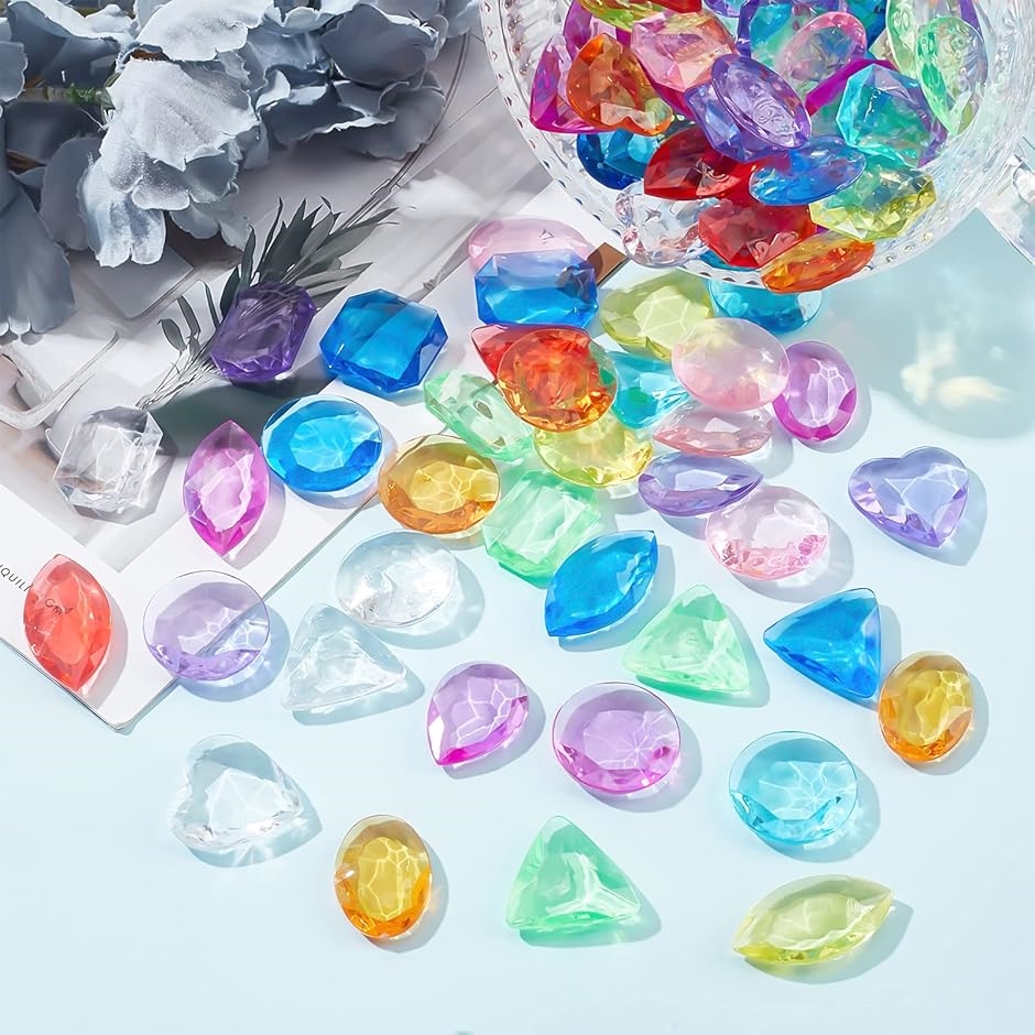 カラー宝石 ダイヤモンド 150個 ダイヤカット 水晶 10色 キラキラ