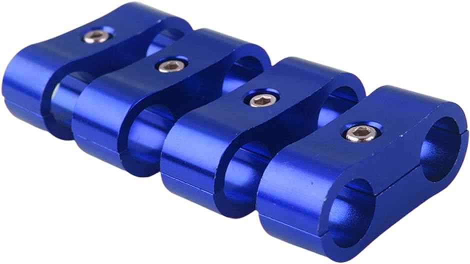 アルミ ホース クランプ 車 配線固定 取り付け金具 収納 拡張 セパレーター( blue,  AN4)｜zebrand-shop