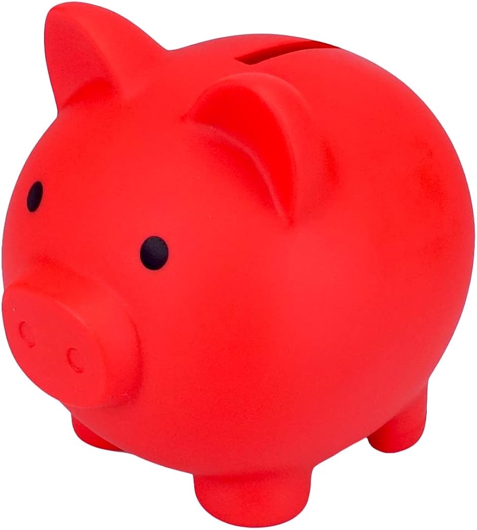 貯金箱 ブタ 500円玉貯金で10万円貯まる おしゃれ かわいい 割れない豚さん貯金箱 M( レッド)｜zebrand-shop