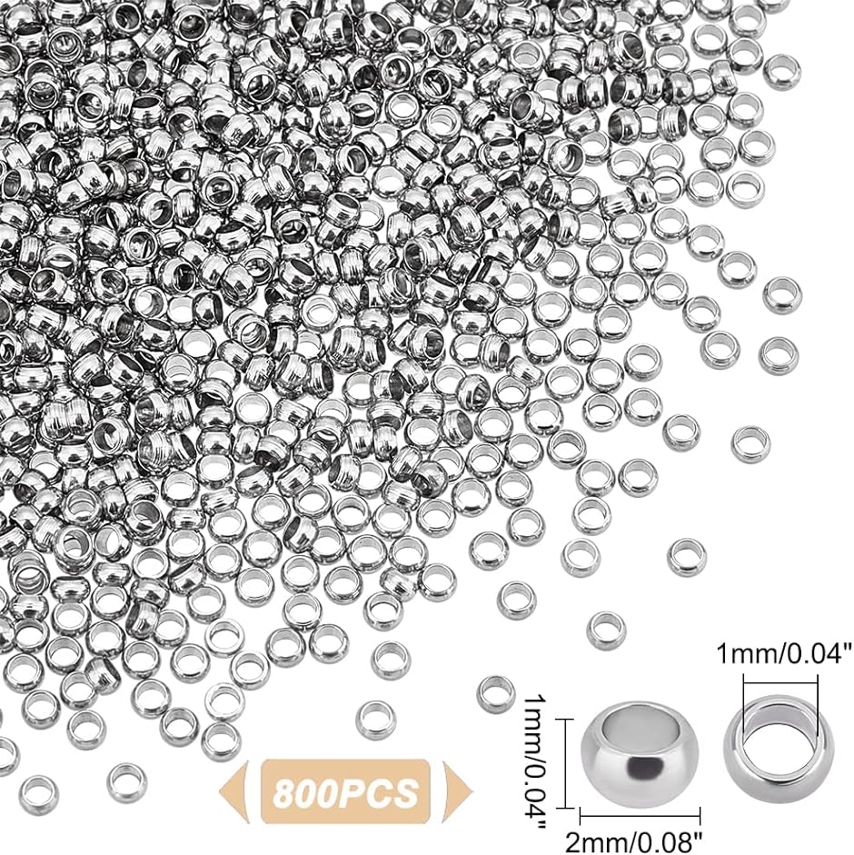 つぶし玉 カシメ玉 かしめ玉 304ステンレス ボールチップ ビーズチップ エンドビーズ 金具 MDM( ステンレス色-800個,  2mm)｜zebrand-shop｜04