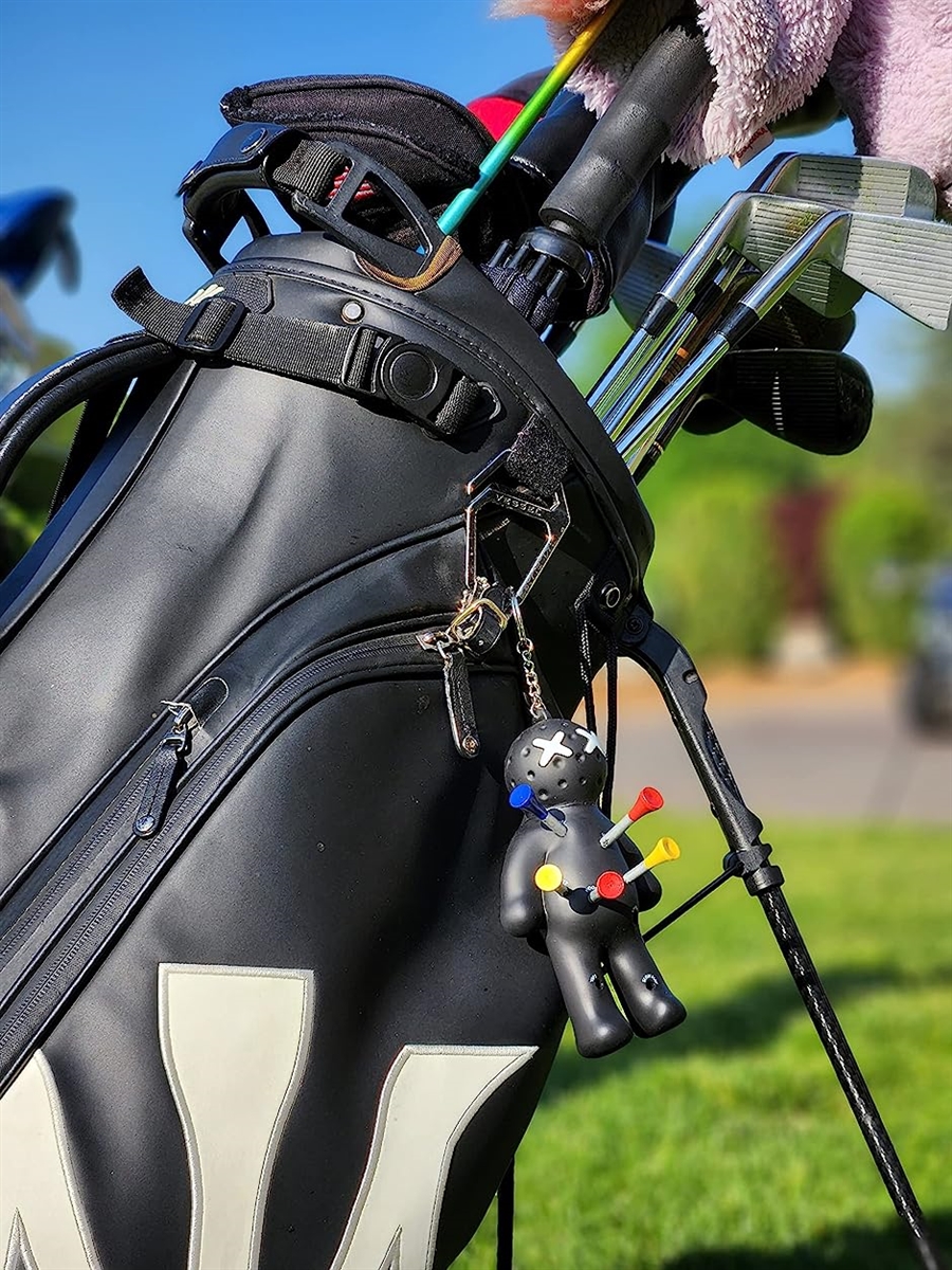 ゴルフボールティーホルダー バッグ用ノベルティキーチェーンアクセサリー メンズギフト 3 1/4 2 3/4( ブラック,  S)｜zebrand-shop｜02