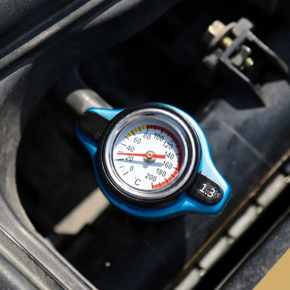 ラジエーター キャップ 水温計付き 温度計 車 カバー ゲージ 取付 汎用( blue,  0.9)｜zebrand-shop｜02