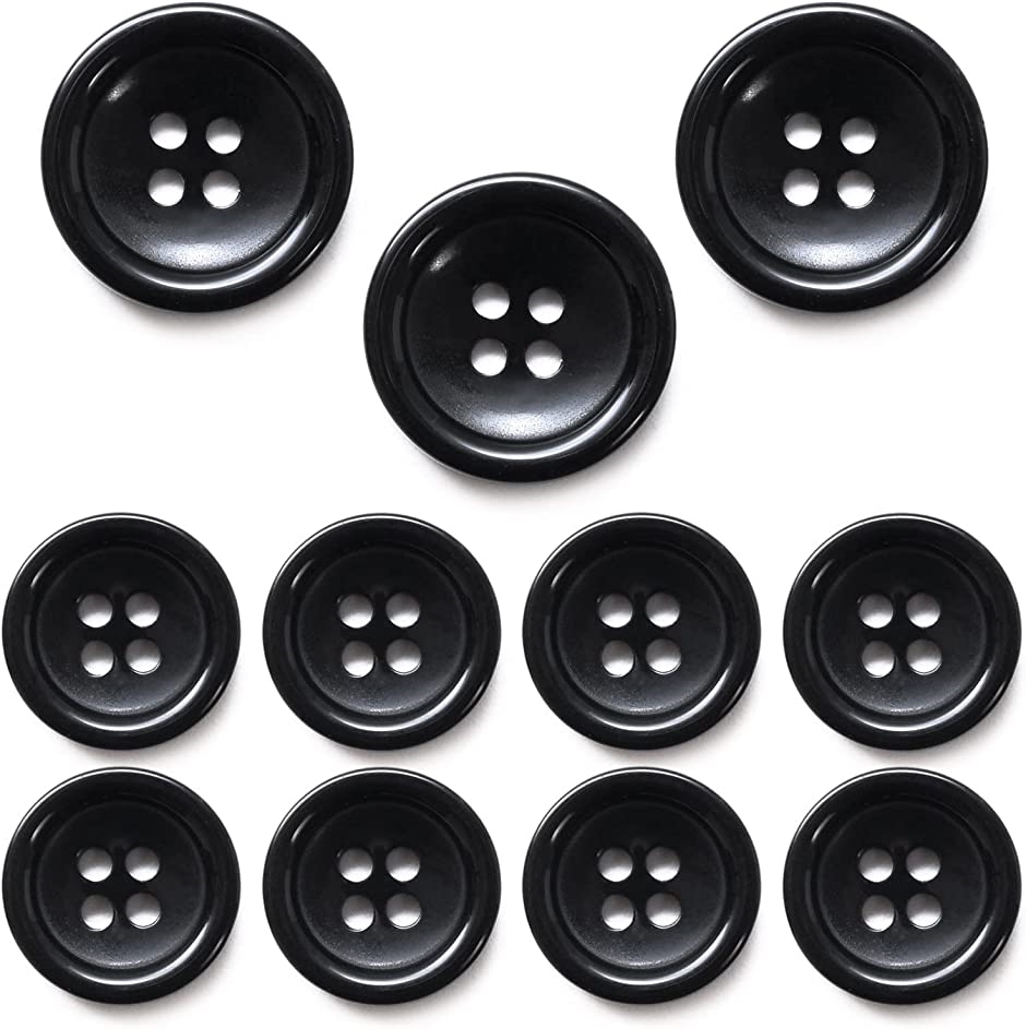 ボタン ブレザー 黒ボタン ツヤあり フロントボタン 袖口 ブラックボタン スーツボタン( 黒ボタン ツヤあり,  20ｍｍ、15mm)｜zebrand-shop