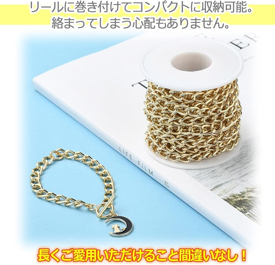 キヘイチェーン ゴールド シルバー セット ５メートル ハンドメイド ネックレス( 6.5mm)｜zebrand-shop｜05