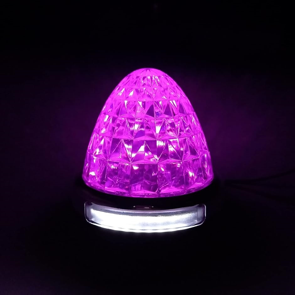 【互換品】 カスタマイズ 12V 24V トラック用 LED マーカーランプ 路肩灯機能付 サイド メッキリング 汎用(ピンク,  6個)の画像