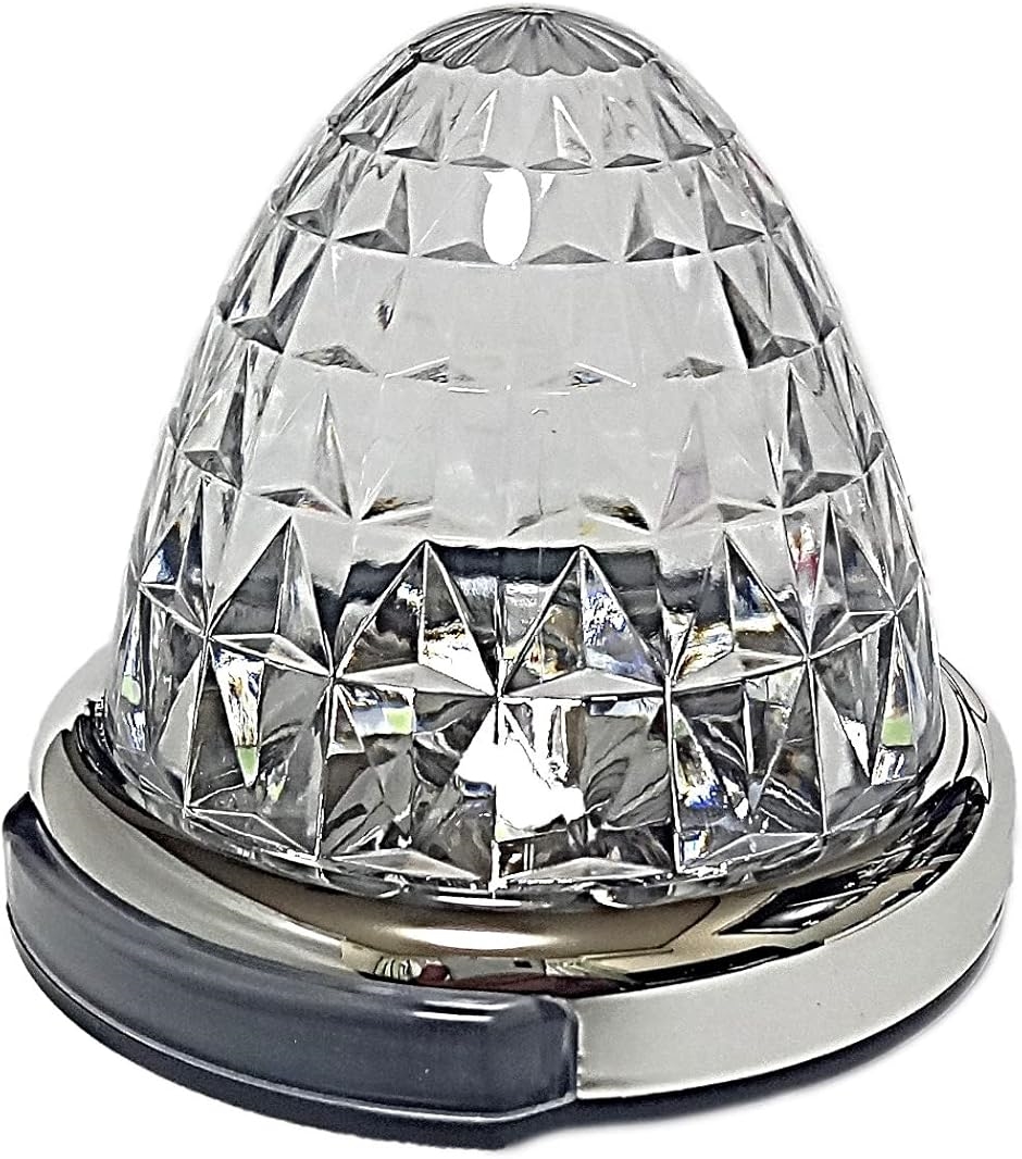 【互換品】 カスタマイズ 12V 24V トラック用 LED マーカーランプ 路肩灯機能付 サイド メッキリング 汎用(ピンク,  6個)の画像