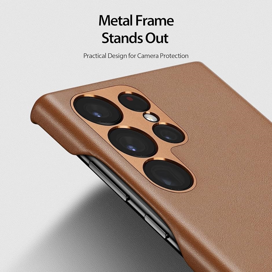 スマートフォンケース ワイヤレス充電対応 薄型 耐衝撃 スリム レンズ保護 指紋防止 MDM( ブラウン,  Galaxy S23 Ultra)｜zebrand-shop｜02