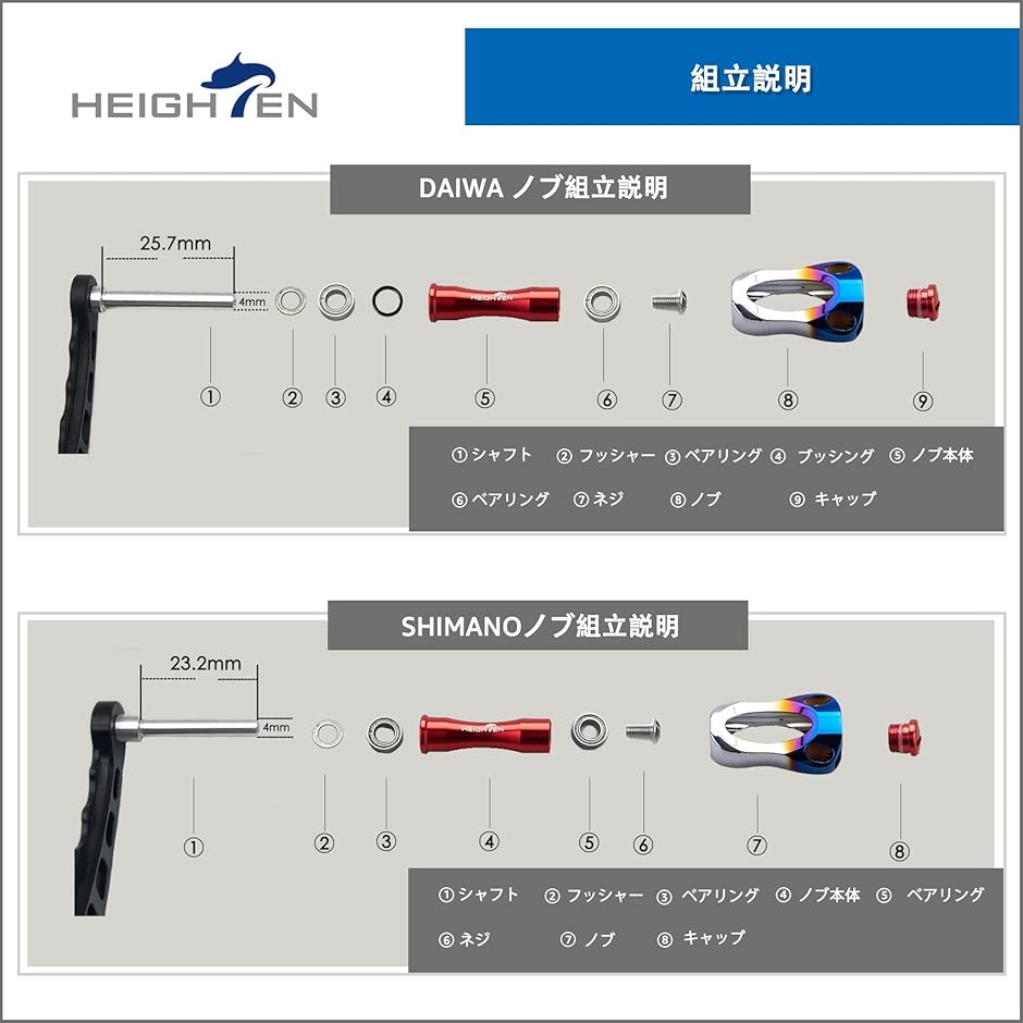 22mm リール ハンドル ノブ 8.8g シマノ ダイワ 通用 Shimano Type