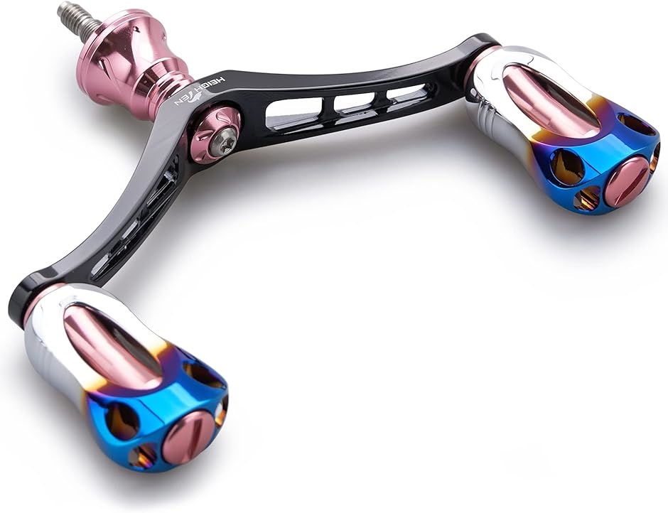 スピニングリールハンドル パープル 92mm リール ハンドル 22mm ノブ 搭載 シマノ ダイワ 通用 スピニング