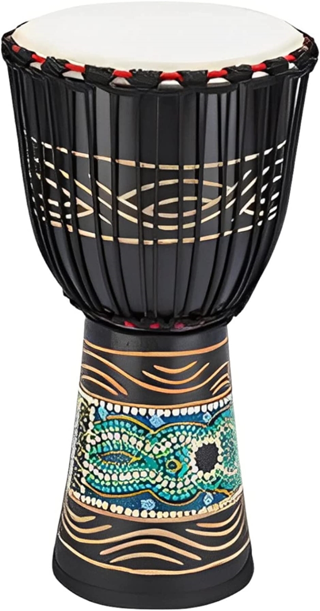 ジャンベ 大 8インチ 楽器 太鼓 民族楽器 ハンドドラム パーカッション ブラック( ブラック(装飾) 直径20cm，高さ40cm)