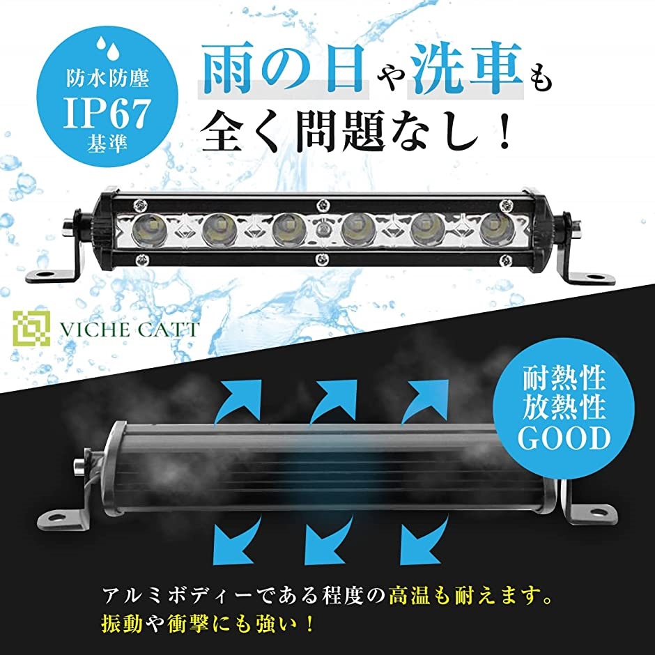 LED ワークライト 2個セット フォグ ランプ ルーフライト ライトバー 防水 12V 24V 作業灯( ホワイト)｜zebrand-shop｜05