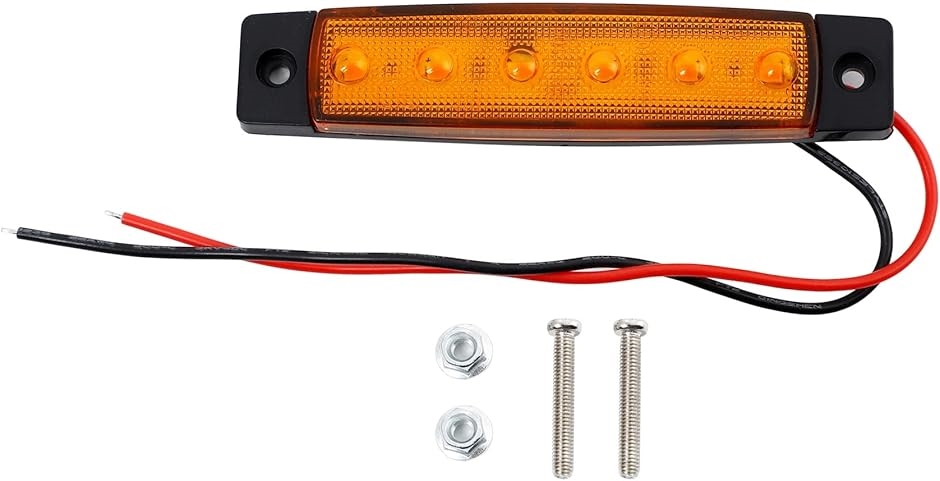 デコトラ オレンジ 棒マーカー ウィンカー 4個セット 車高灯 橙色 角マーカー 24V車用 LED サイドマーカー ランプ 6連 汎用 10個セット